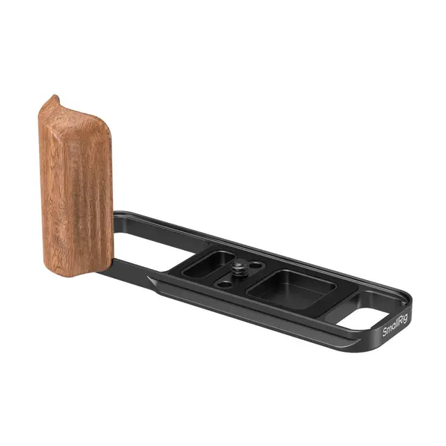 SmallRig 5985 L-Shaped Mount Plate Black w/Wooden Handle Fujifilm X-E5 Rosewood 