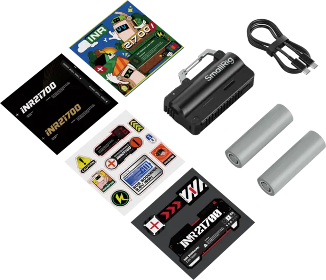 SmallRig 6091 EDC Power Bank KIT 10000 2x 21700 Battery. 10000mAh. Black 