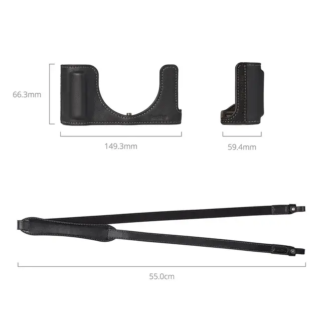 SmallRig 6274 Leather Half Case Kit For Panasonic LUMIX L10. Black 