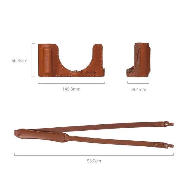 SmallRig 6275 Leather Half Case Kit For Panasonic LUMIX L10. Brown 