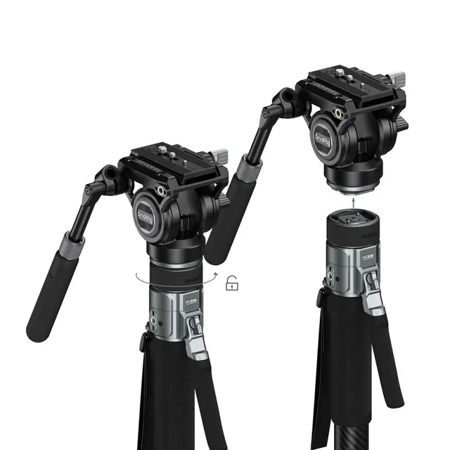SmallRig 6286 x Potato Jet TRIBEX PRO X-Clutch Hydraulic Monopod. Video 