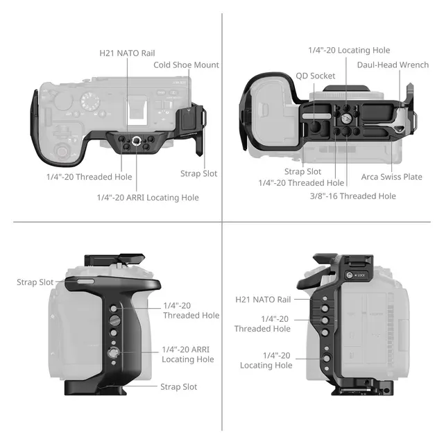 SmallRig 6372 HawkLock QR Cage For Canon EOS R6 V 