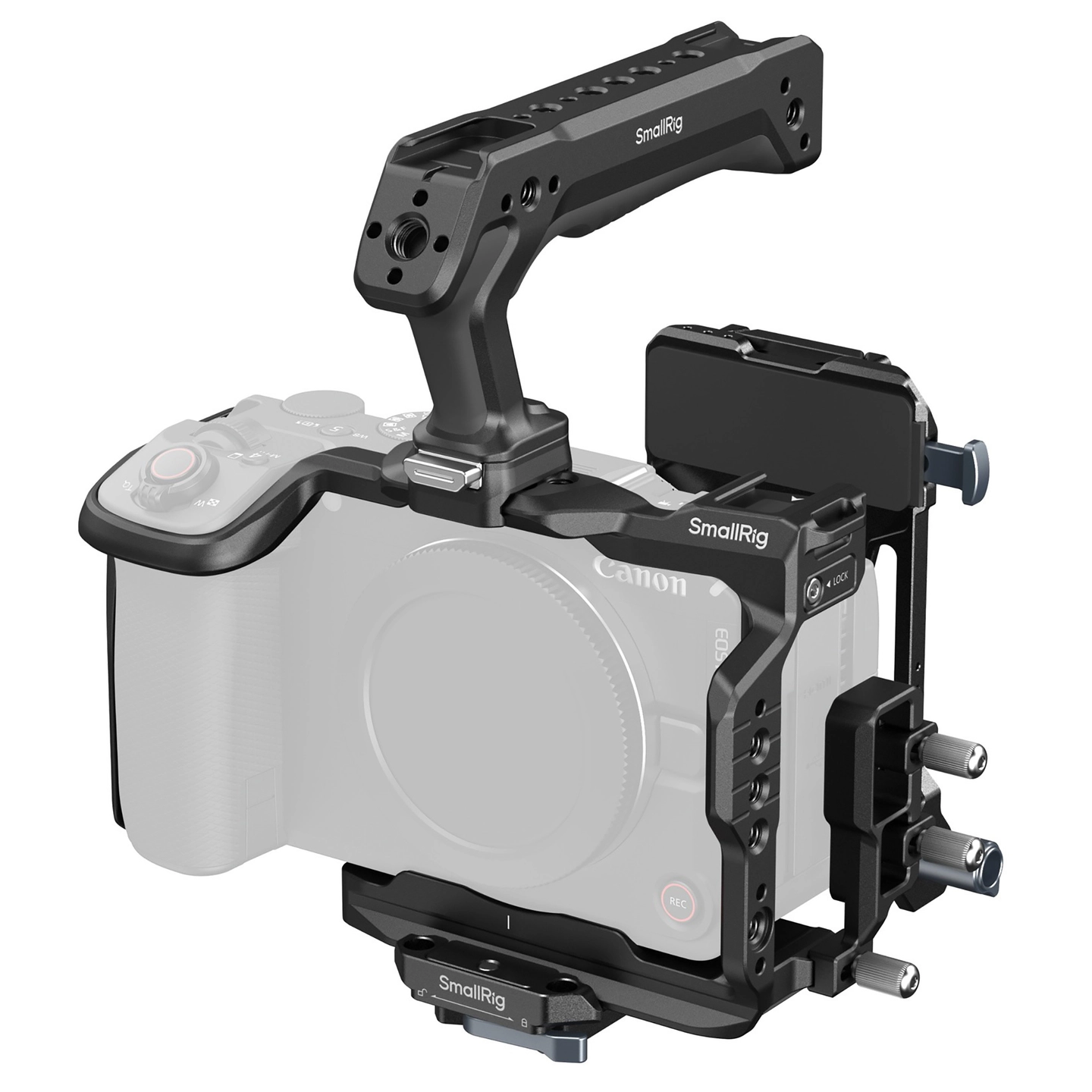 SmallRig 6381 HawkLock QR Cage Kit w/V-Mount Battery Plate. For Canon R6 V