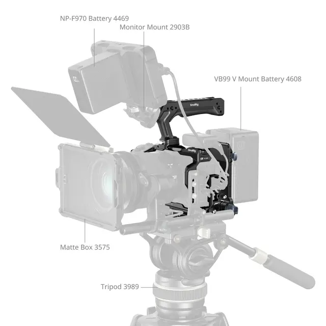 SmallRig 6381 HawkLock QR Cage Kit w/V-Mount Battery Plate. For Canon R6 V 