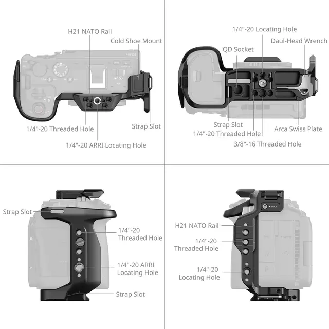 SmallRig 6382 HawkLock QR Vert Cage Kit For Canon EOS R6 V 
