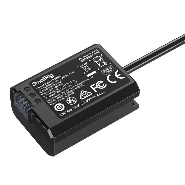 SmallRig 6538 Dummy Battery Cable D-Tap For Sony NP-FW50 
