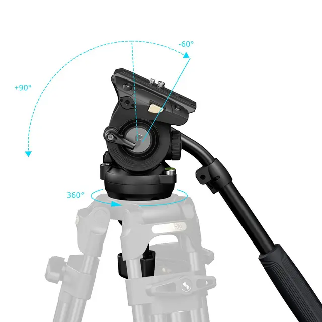 SmallRig 6552 Heavy-Duty Video Head Max 15kg. 75mm kulefeste. Aluminium 