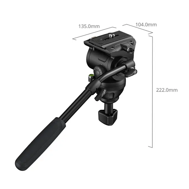 SmallRig 6552 Heavy-Duty Video Head Max 15kg. 75mm kulefeste. Aluminium 
