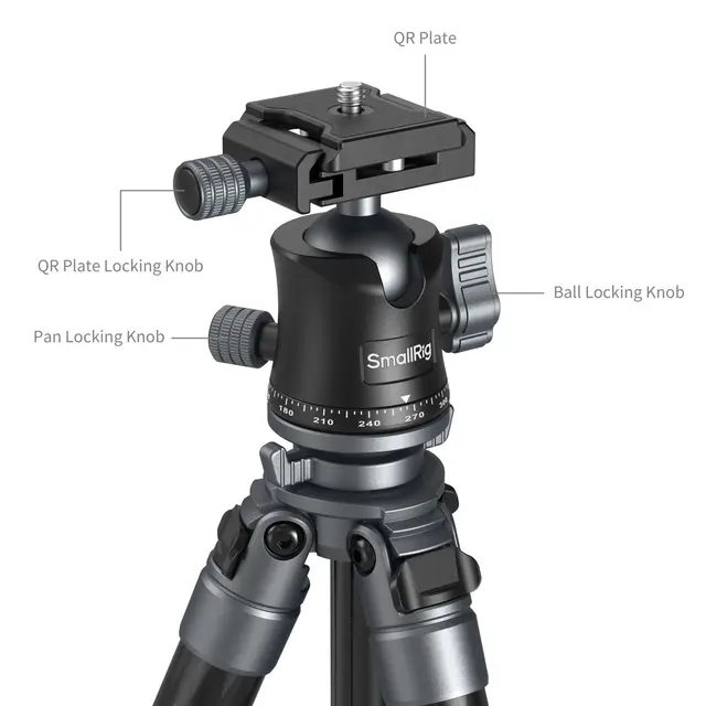 SmallRig 6598 Travel Photography Tripod Ultra-Light Carbon Fiber 