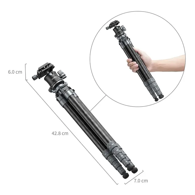SmallRig 6598 Travel Photography Tripod Ultra-Light Carbon Fiber 