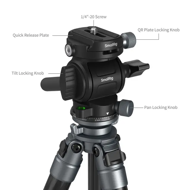 SmallRig 6599 Travel Video Tripod Ultra-Light Carbon Fiber 