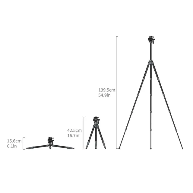 SmallRig 6599 Travel Video Tripod Ultra-Light Carbon Fiber 