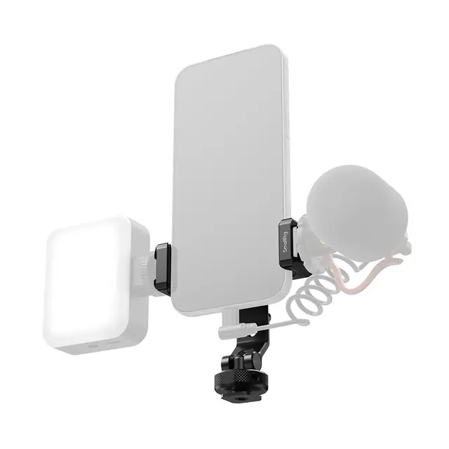 SmallRig 6661 PC-T1 Metal Phone Clamp With Triple Cold Shoe Mounts 