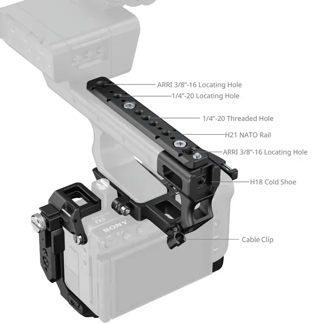 SmallRig 6777 HawkLock Cage Kit For Sony FX5 & XLR Handle 