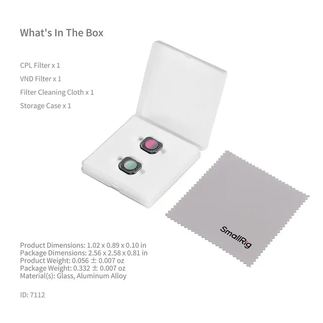 SmallRig 7112 CPL & VND Filter Kit For Insta360 Luna Pro 