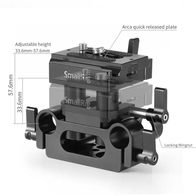 SmallRig 2272 Rail Supp Syst Baseplate Universal 15mm 