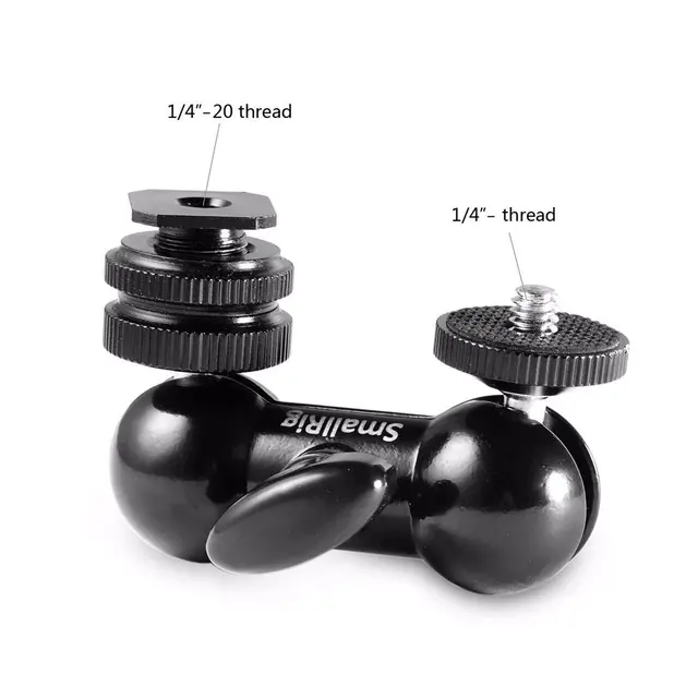 SmallRig 1135 Dbl Ball Heads w/Cold Shoe Miniarm, to kule-ledd, blitssko, 1/4" 