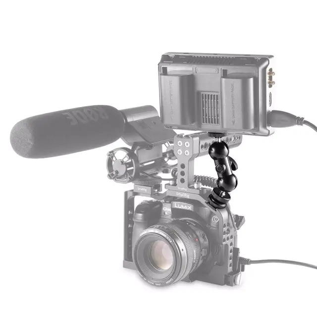 SmallRig 1135 Dbl Ball Heads w/Cold Shoe Miniarm, to kule-ledd, blitssko, 1/4" 