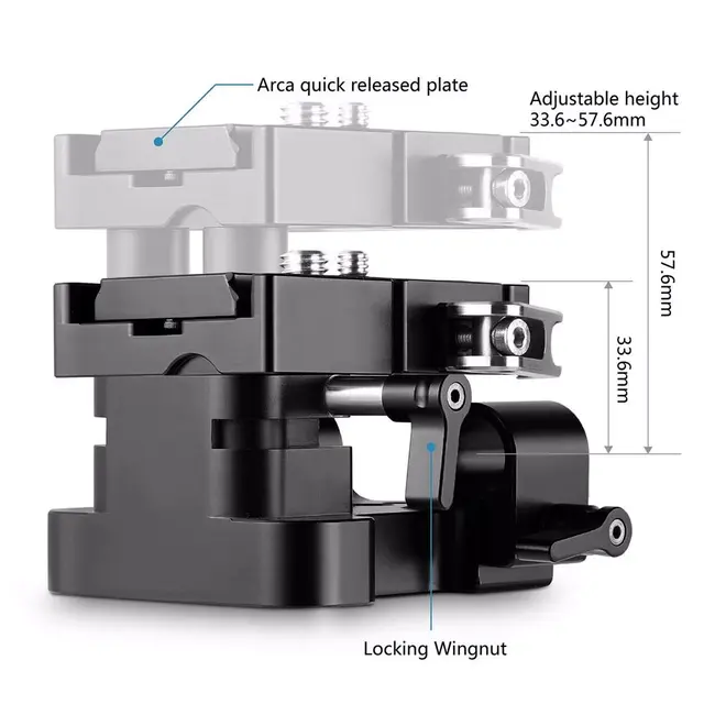 SmallRig 2092 Universal Base Plate 15mm Rail Support System 