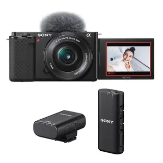 Sony Vloggkamera ZV-E10L Med trådløs mikrofon ECM-W2BT