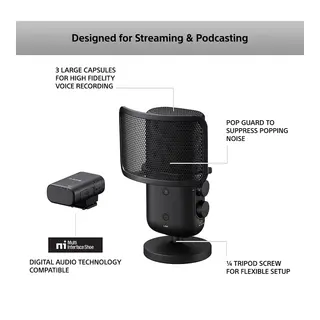 Sony ECM-S1 Tr&#229;dl&#248;s Streaming Mikrofon