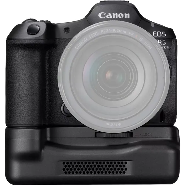 Canon EOS R5 Mark II med grep Med Canon CF-R20EP kjøling og ethernet 