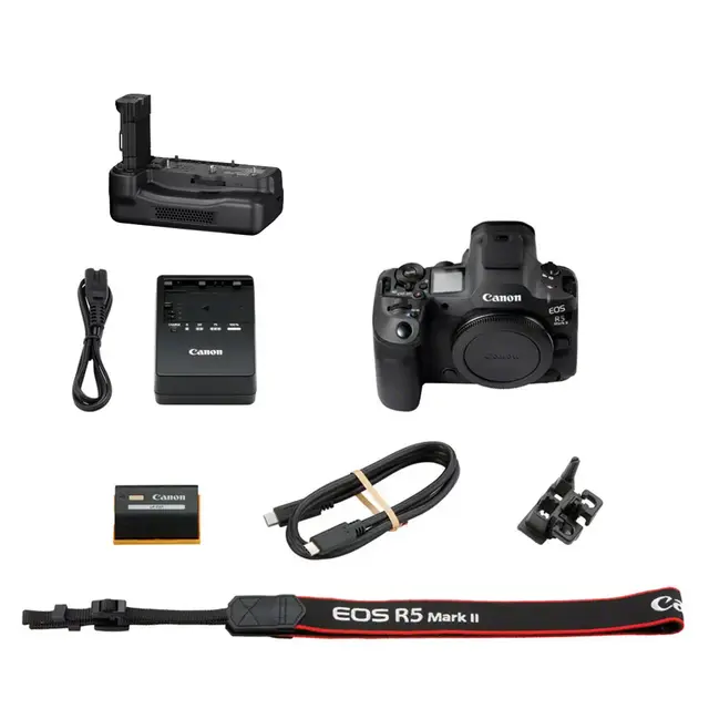 Canon EOS R5 Mark II med grep Med Canon CF-R20EP kjøling og ethernet 