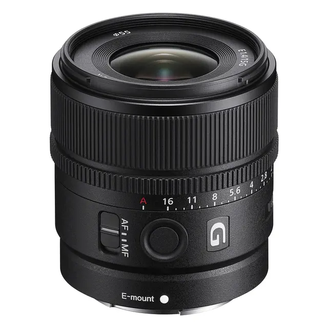 Sony E 15 mm f/1.4 G E-Mount. APS-C 