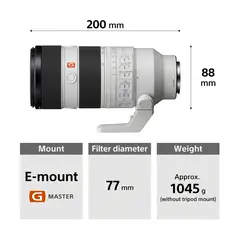 Sony FE 70-200mm f/2.8 GM OSS II E-Mount Fullformat. &#216;77mm