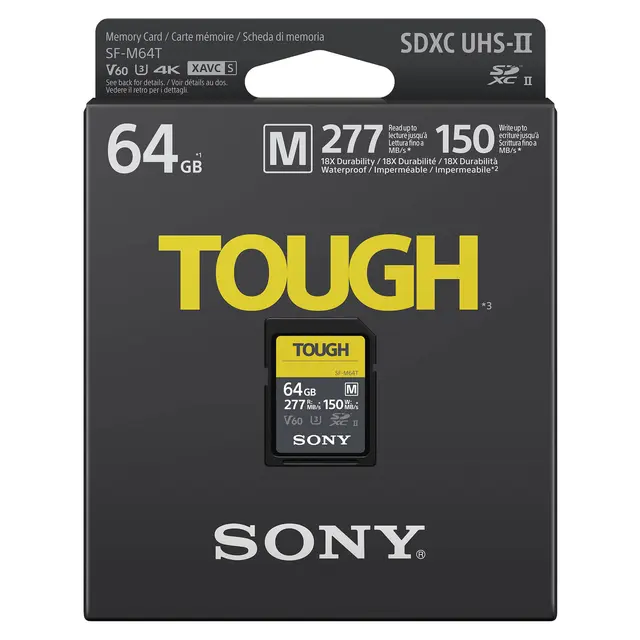 Sony Tough SD 64GB SF-M UHS-II R277 W150 V60 