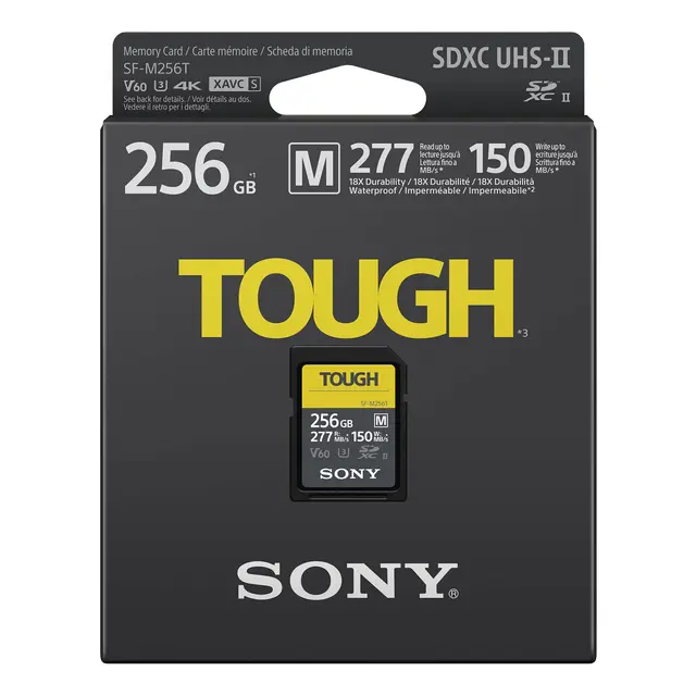 Sony Tough SD 256GB SF-M UHS-II R277 W150 V60 