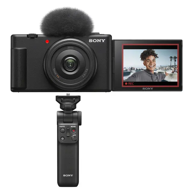 Sony ZV-1F Vloggkamera Med GP-VPT2BT Bluetooth shooting grip 