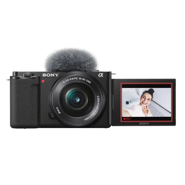 Sony Vloggkamera ZV-E10L Med Bluetooth shooting grip GP-VPT2BT 