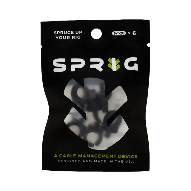 Sprig Cable Management Black 1/4” 6-Pack Kabelhåndtering for 1/4" stativhull 
