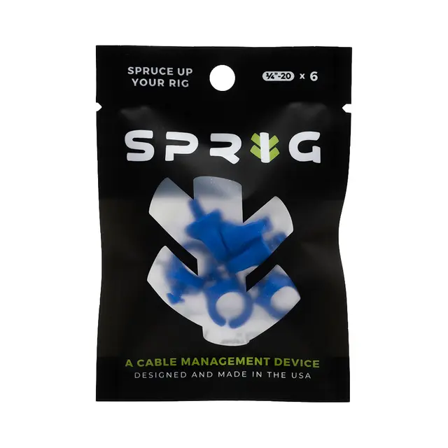 Sprig Cable Management Blue 1/4” 6-Pack Kabelhåndtering for 1/4" stativhull 