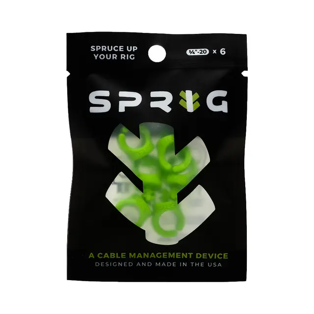 Sprig Cable Management Green 1/4” 6-Pack Kabelhåndtering for 1/4" stativhull 
