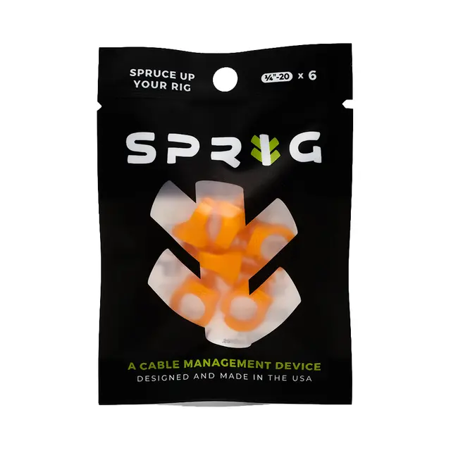 Sprig Cable Management Orange 1/4” 6-stk Kabelhåndtering for 1/4" stativhull 