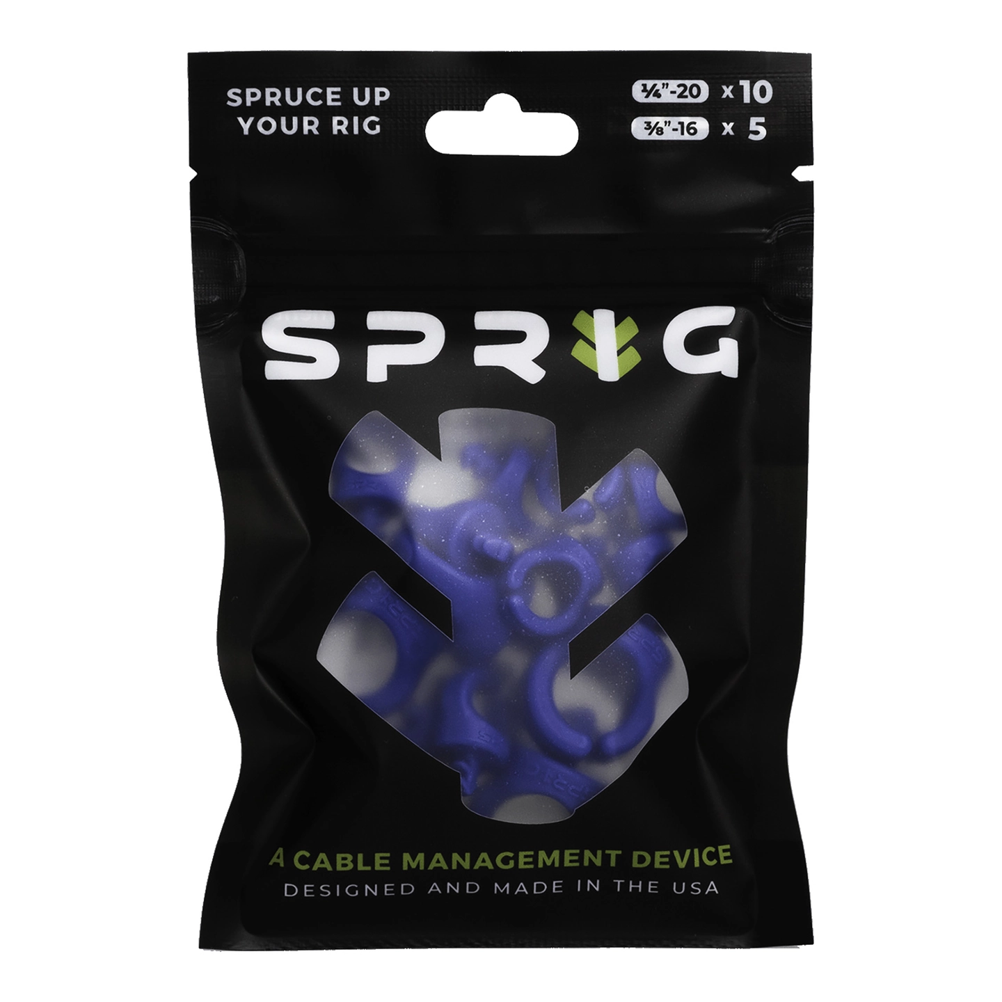 Sprig Cable Management Blue Value pk 10x 1/4” Sprigs + 5x 3/8” Big Sprigs