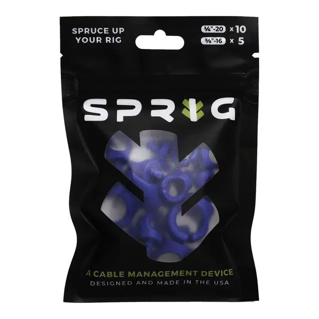Sprig Cable Management Blue Value pk 10x 1/4” Sprigs + 5x 3/8” Big Sprigs 