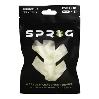 Sprig Cable M. Glow-in-the-dark Value pk 10x 1/4” Sprigs + 5x 3/8” Big Sprigs