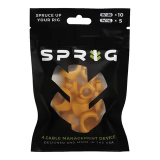 Sprig Cable Management Orange Value pk 10x 1/4” Sprigs + 5x 3/8” Big Sprigs