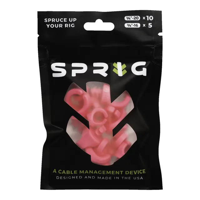 Sprig Cable Management Pink Value pk 10x 1/4” Sprigs + 5x 3/8” Big Sprigs 