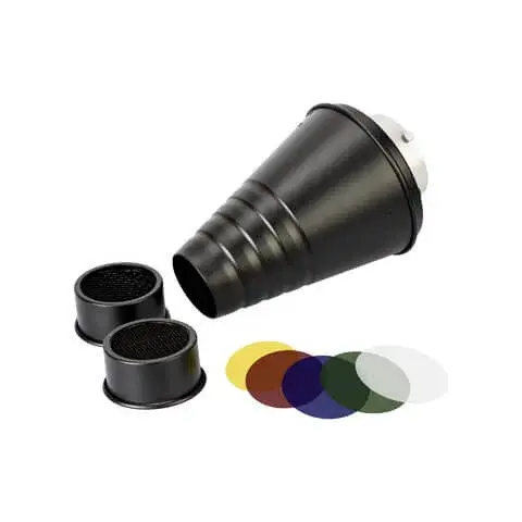 Swit BA-ST3 Snoot honeycomb+color filter Snoot m/Grid 25°/30°+fargefilter Bowens 