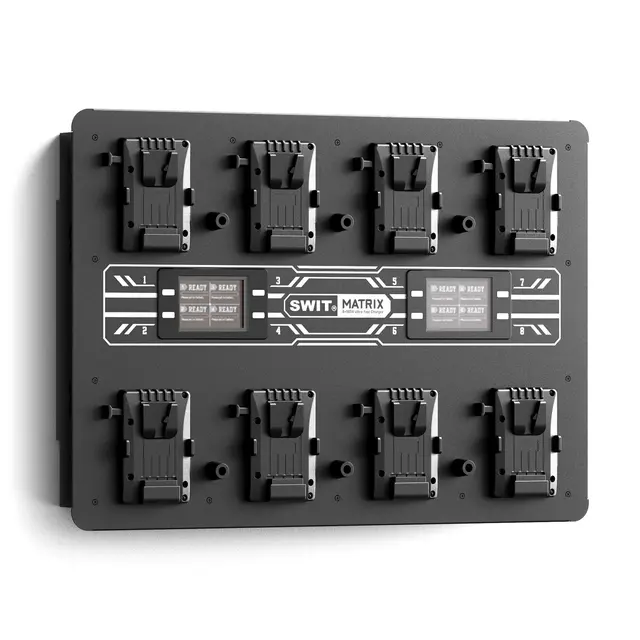SWIT Matrix-S8 Vegglader V-Mount 8xV-Mount. Lader14/28 batterier samtidig 