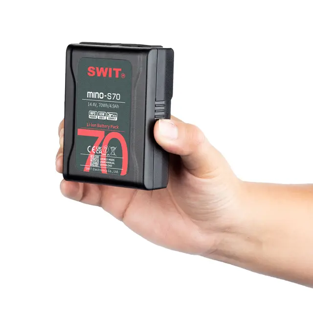 SWIT Mino-S70 70Wh Pocket V-mount Minibatteri V-Mount/ D-Tap. 4,9 Ah ut 