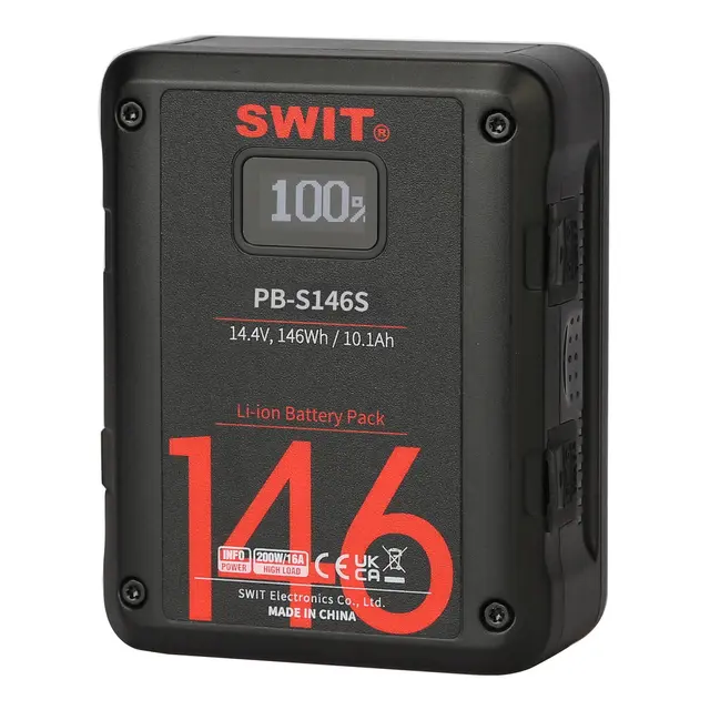 SWIT PB-M146S Mini Batteri 14,4V 146Wh V-Mount med 2x D-tap og 1x USB strøm ut 