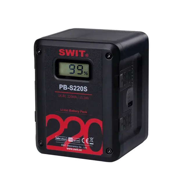 SWIT PB-S220 Batteri 14,4V 220Wh V-Mount med 4x D-tap og 1x USB strøm ut 