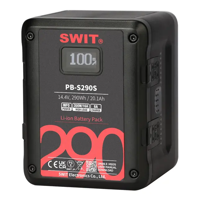 SWIT PB-S290S Batteri 14,4V 290Wh 290Wh V-Mount med 4x D-tap og 1x USB 