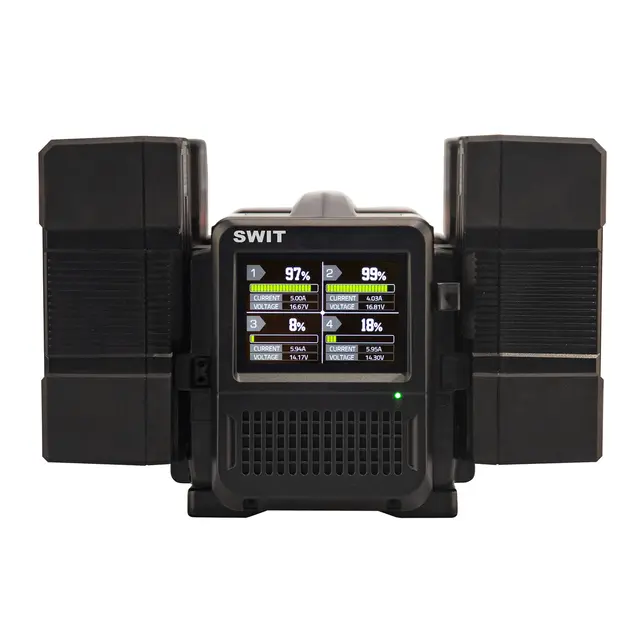 SWIT PC-P461S 4x100W Superrask V- Lader V-Mount lader for 4stk batterier 