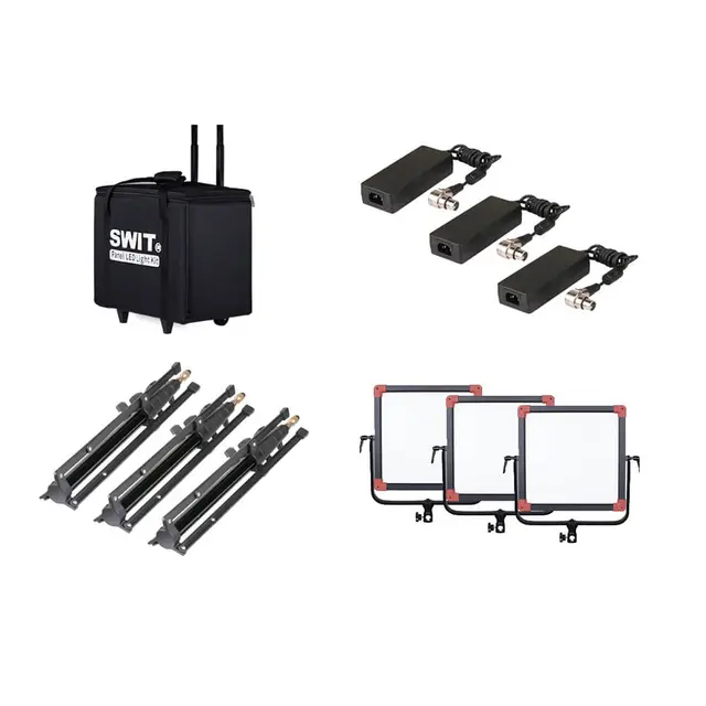 SWIT PL-E60 3KIT - LED panellamper 3 lamper og stativer i bag 